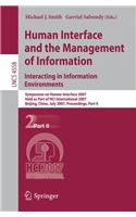 Human Interface and the Management of Information. Interacting in Information Environments
