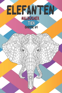 Malbücher - Grosse A4 - Tier - Elefanten