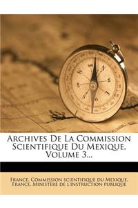Archives de La Commission Scientifique Du Mexique, Volume 3...