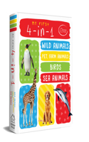 My First 4-in-1 One Wild Animals, Pet and Farm Animals, Birds, Sea Animals: Padded Board Books