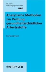 Analytische Methoden Zur Prufung Gesundheitsschadlicher Arbeitsstoffe