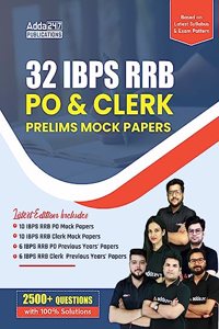 32 IBPS RRB PO & Clerk Prelims 2023 Mock Papers Book(English Printed Edition) by Adda247