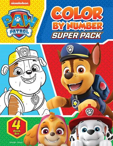 Paw Patrol Color By Number Super Boxset : Pack Of 4 Coloring Books For Kids