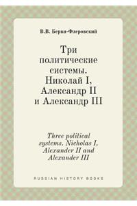 Three political systems. Nicholas I, Alexander II and Alexander III