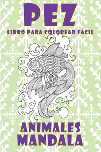 Libro para colorear fácil - Mandala - Animales - Pez