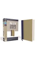 NIV, Thinline Reference Bible, Cloth Over Board, Blue/Tan, Red Letter Edition, Comfort Print