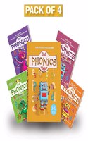 Just Phonics For Beginners, Kids Phonics Programme, Phonics Kids books Set of 4 Books-Early years 3-5 Years phonics book