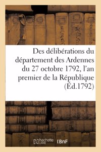 Extrait Du Registre Des Délibérations Du Département Des Ardennes