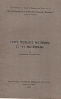 Three Problems Pertaining to the Mahabhasya