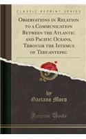 Observations in Relation to a Communication Between the Atlantic and Pacific Oceans, Through the Isthmus of Tehuantepec (Classic Reprint)