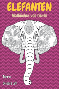 Malbücher von Tieren - Grosse A4 - Tiere - Elefanten