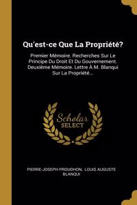 Qu'est-ce Que La Propriété?