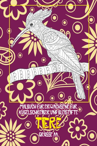 Malbuch für Erwachsene für Kugelschreiber und Bleistifte - Grosse A4 - Tiere