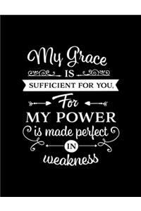 My Grace is sufficient for you, For my power is made perfect in weakness
