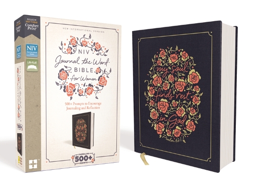 NIV, Journal the Word Bible for Women (Perfect for Note-Taking), Cloth over Board, Navy, Red Letter, Comfort Print
