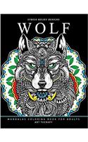 Wolf Mandalas Coloring Book for Adults