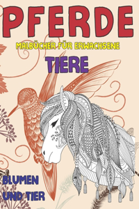 Malbücher für Erwachsene - Blumen und Tier - Tiere - Pferde