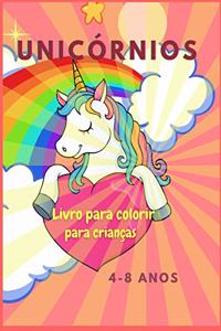 Livro para colorir com unicórnios para crianças