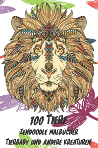 Zendoodle Malbücher - Tierbaby und andere Kreaturen - 100 Tiere