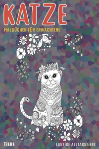 Malbücher für Erwachsene - Lustige Alltagstiere - Tiere - Katze