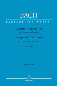 Concerto for Harpsichord No.3 in D major BWV 1054 (Full Score)