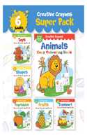 Colouring Books Super Boxset: Pack of 6 Crayon Copy Colour Books for Kids