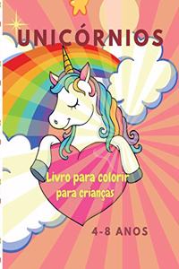 Livro para colorir com unicórnios para crianças