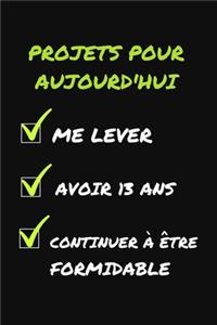 Projets Pour Aujourd'hui: Cadeau d'Anniversaire Original Et Fun. Cahier de Notes Ou Agenda. Joyeux Anniversaire. 13 Ans.