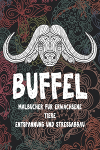 Malbücher für Erwachsene - Entspannung und Stressabbau - Tiere - Büffel