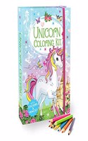Hello Friend Unicorn Colouring Kit Set with 48 Colourful Pages & 8 Stickers Sheets with 6 Full-Size Colour Pencils