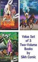 Guru Arjan Dev, Guru Har Gobind, Guru Har Rai - Set of 3 Two-Volume Books (Sikh Comics for Children & Adults)