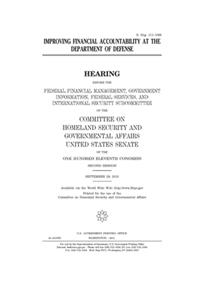 Improving financial accountability at the Department of Defense