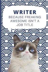 Medium College-Ruled Notebook, 120-page, Lined - Best Gift For Writer - Present For Grumpy Cat Fan Or Writing Goals