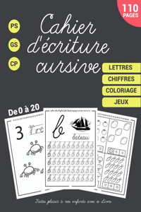 Cahier d'écriture cursive