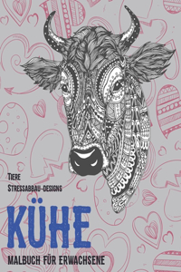 Malbuch für Erwachsene - Stressabbau-Designs - Tiere - Kühe