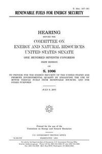 Renewable fuels for energy security