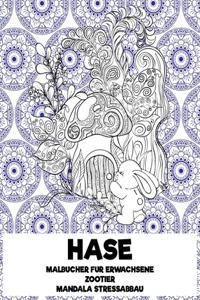 Malbücher für Erwachsene - Mandala Stressabbau - Zootier - Hase