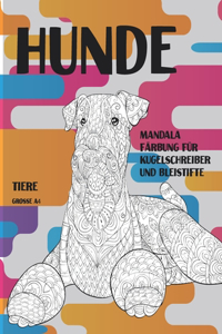 Mandala Färbung für Kugelschreiber und Bleistifte - Grosse A4 - Tiere - Hunde